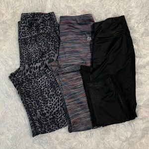 Lot of 3 workout capri pants, size S & XS